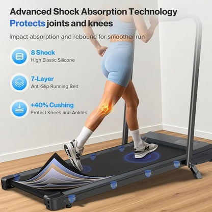 Treadmill Walking Pad Running Machine 8KM/H under Desk Treadmill with Holder