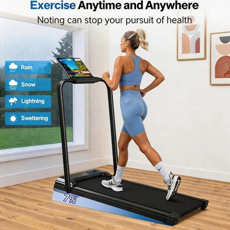 Treadmill Walking Pad Running Machine 8KM/H under Desk Treadmill with Holder