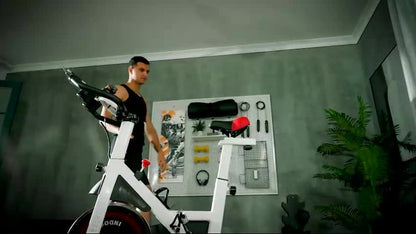 HOMCOM 8Kg Flywheel Exercise Bike with Adjustable Height, Resistance, White