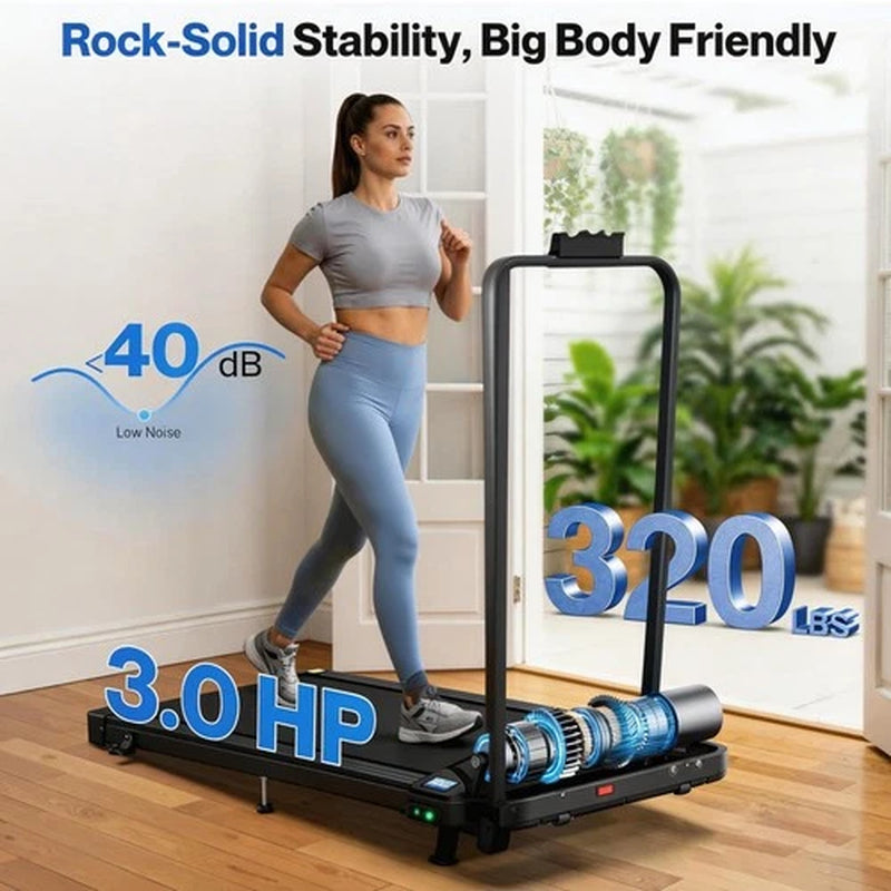 Treadmill Walking Pad Running Machine 8KM/H under Desk Treadmill with Holder