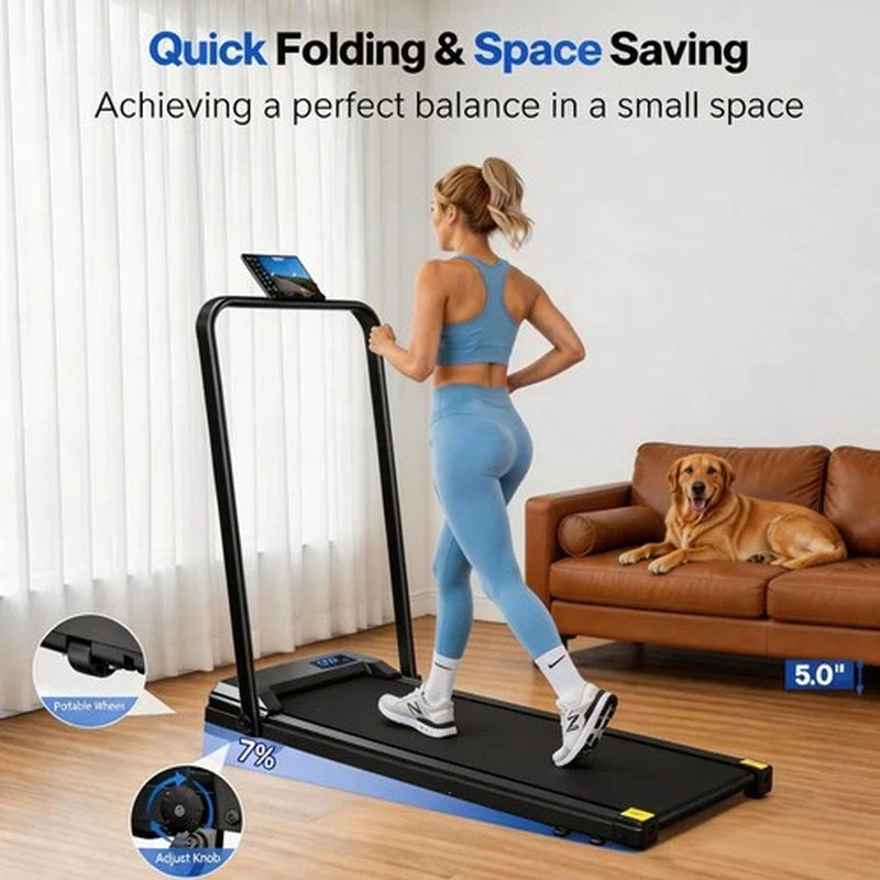 Treadmill Walking Pad Running Machine 8KM/H under Desk Treadmill with Holder
