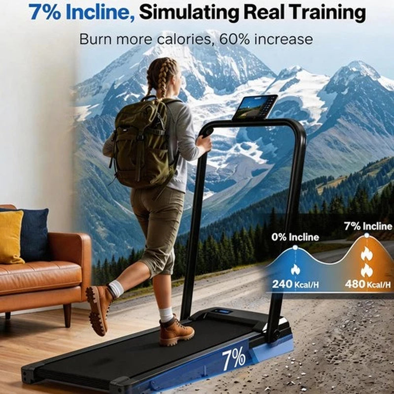 Treadmill Walking Pad Running Machine 8KM/H under Desk Treadmill with Holder
